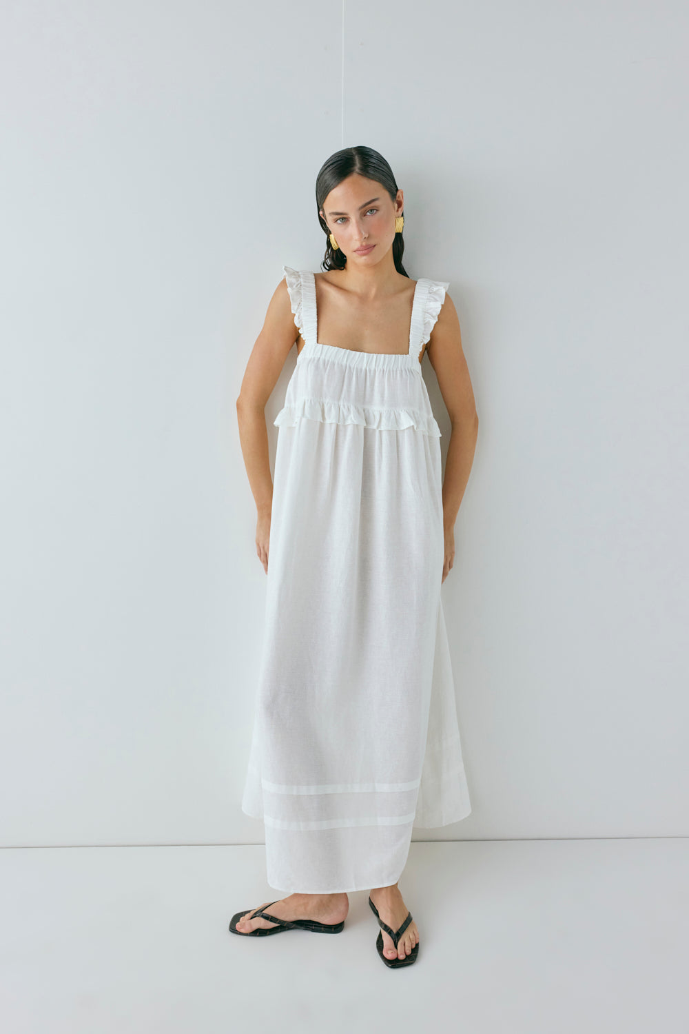 Curate & Create Smock Maxi Dress White