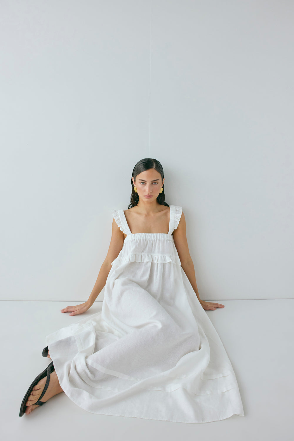 Curate & Create Smock Maxi Dress White