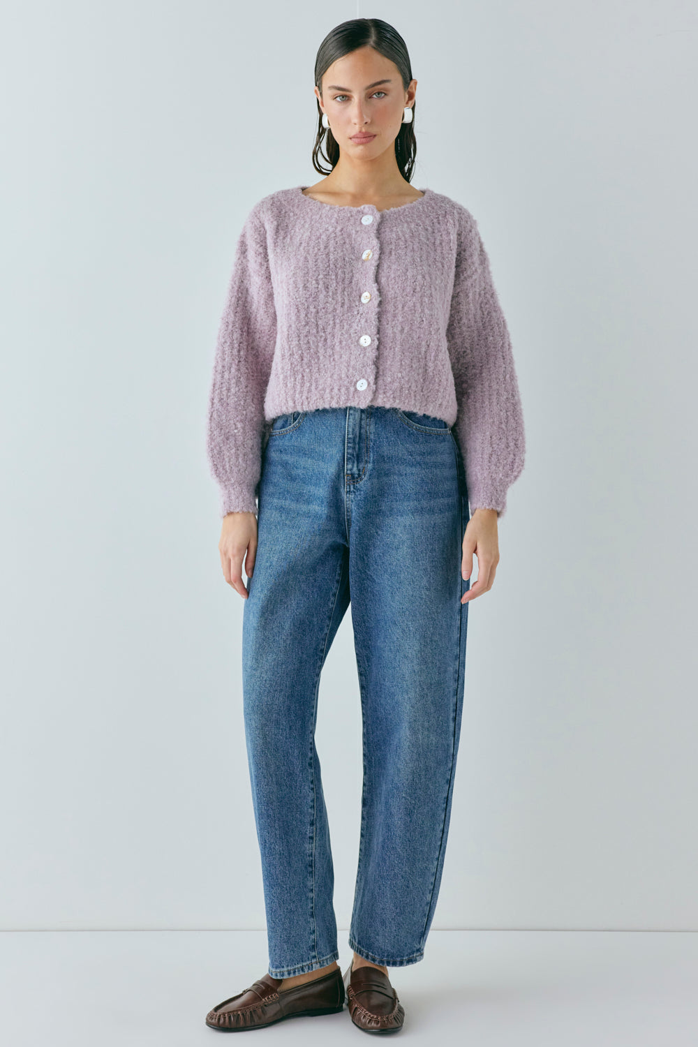 Elsie Knit Cardigan Lilac