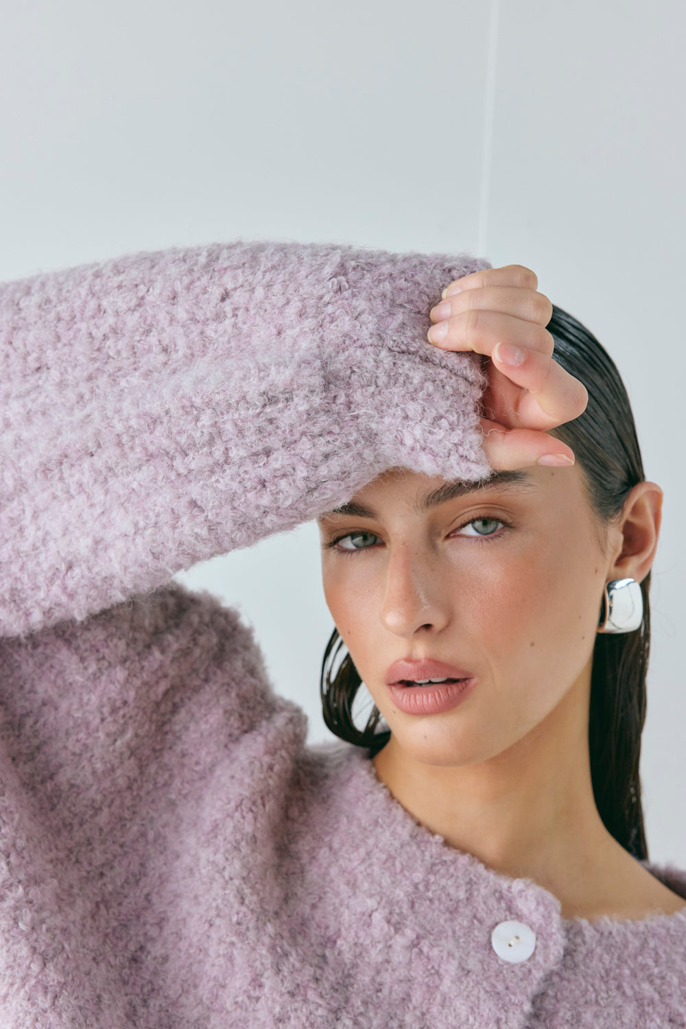 Elsie Knit Cardigan Lilac