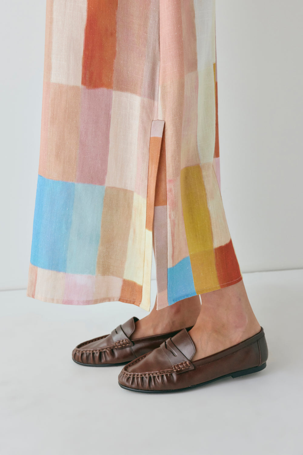 Cate Smock Midi Dress Patchwork