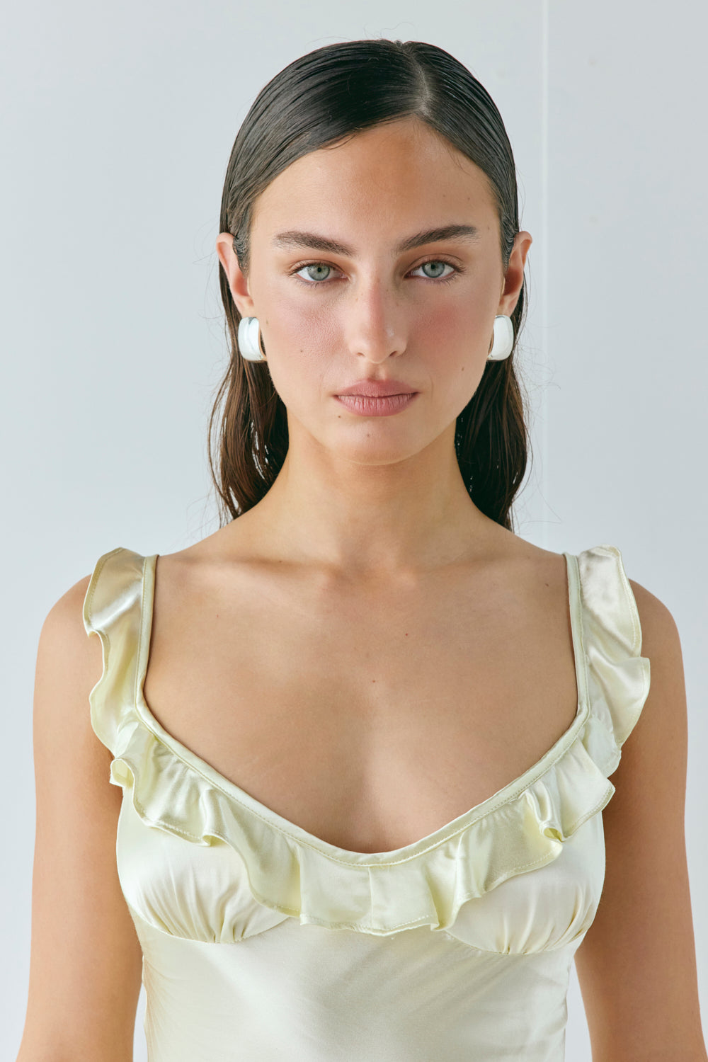 Rosalia Satin Bias Cut Maxi Dress Butter