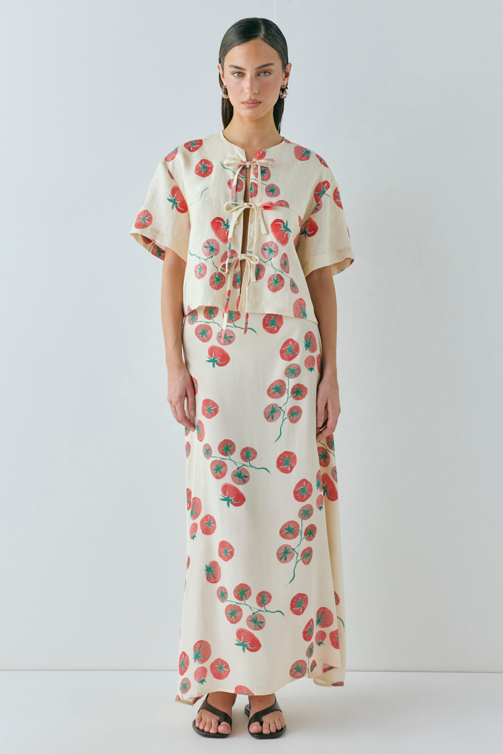 Portia Linen Smock Top Roma