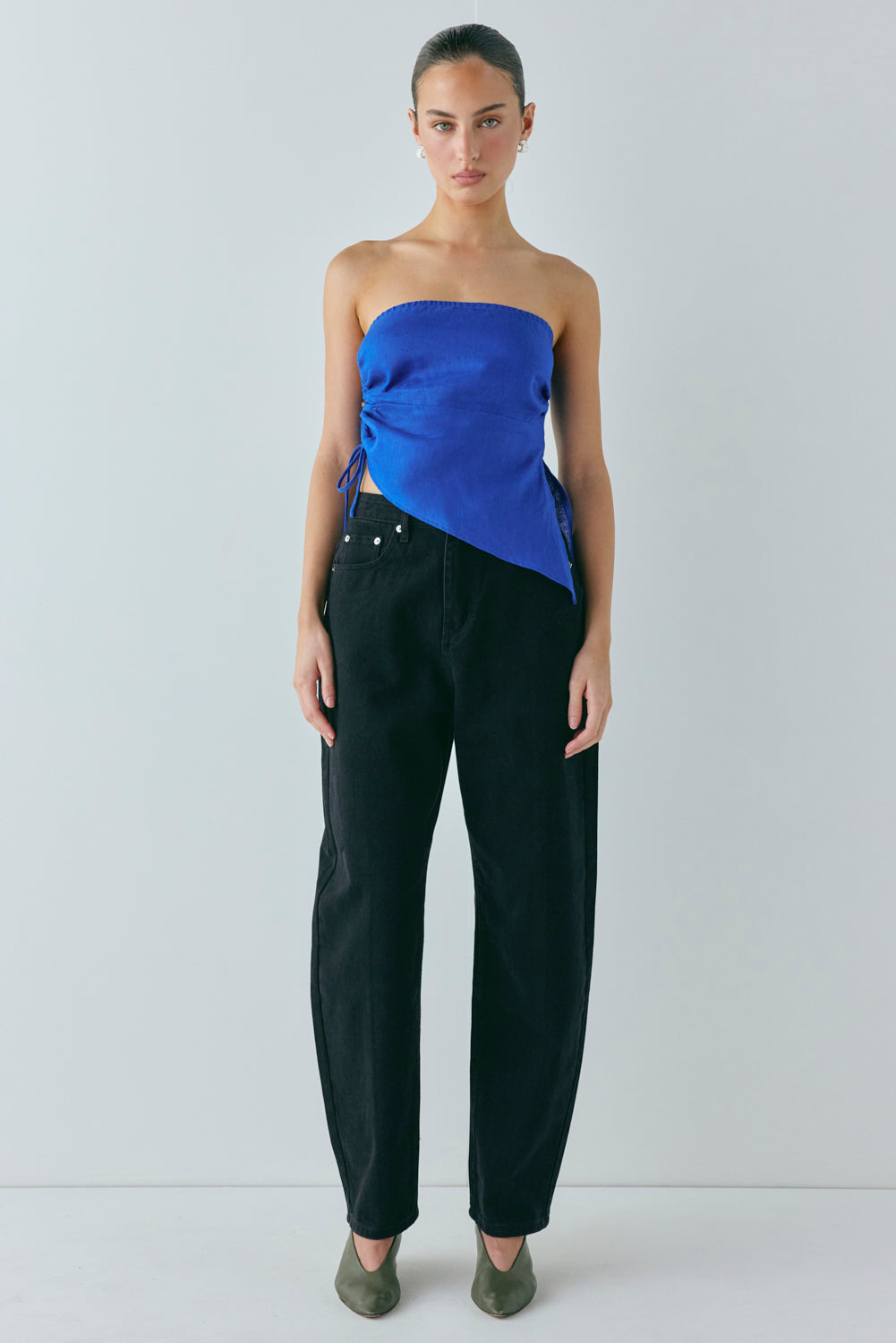 Sunrays Linen Top Royal Blue