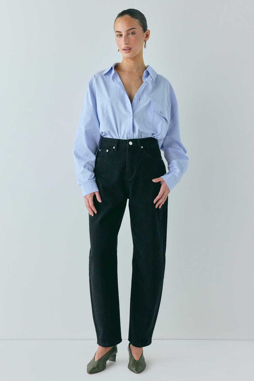 Lex Barrel Denim Jeans Black