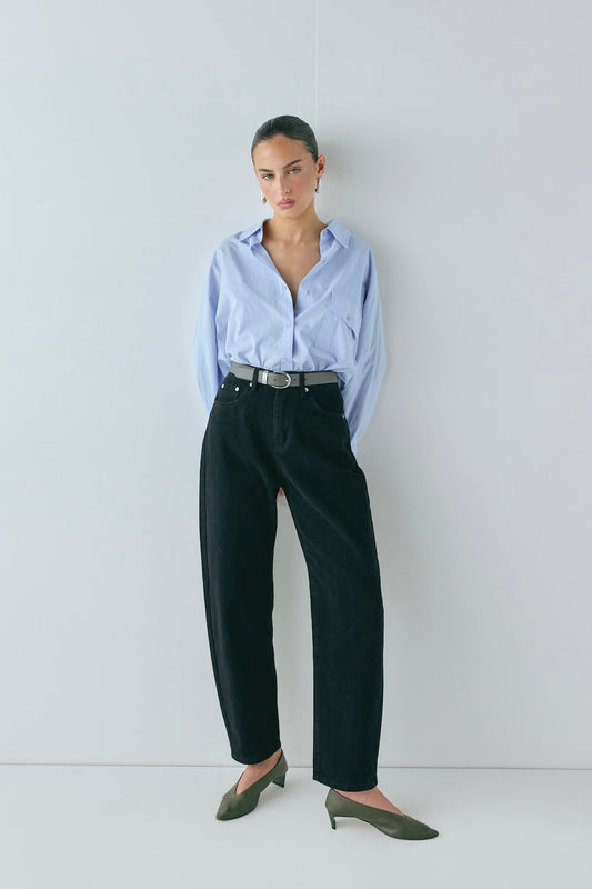 Lex Barrel Denim Jeans Black