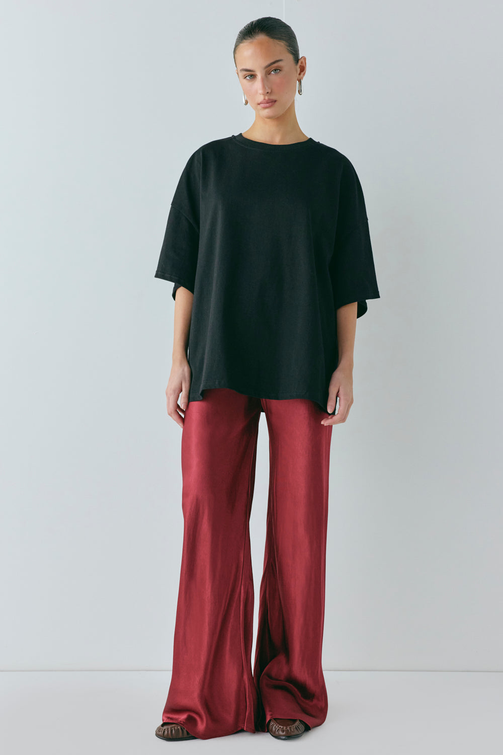 Rae Satin Pants Wine