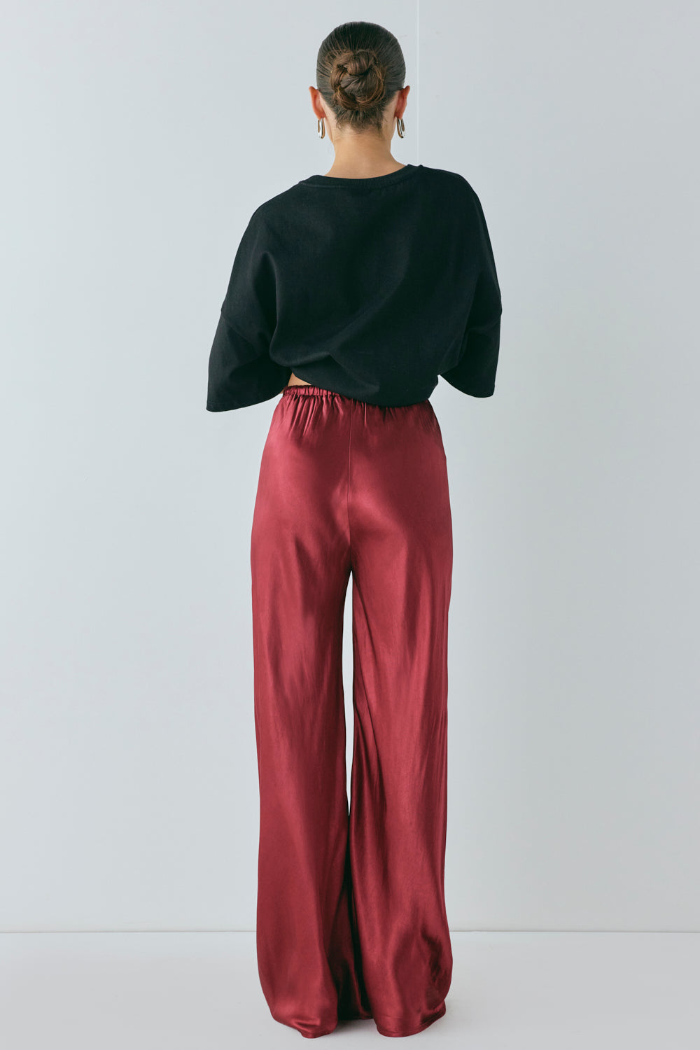 Rae Satin Pants Wine
