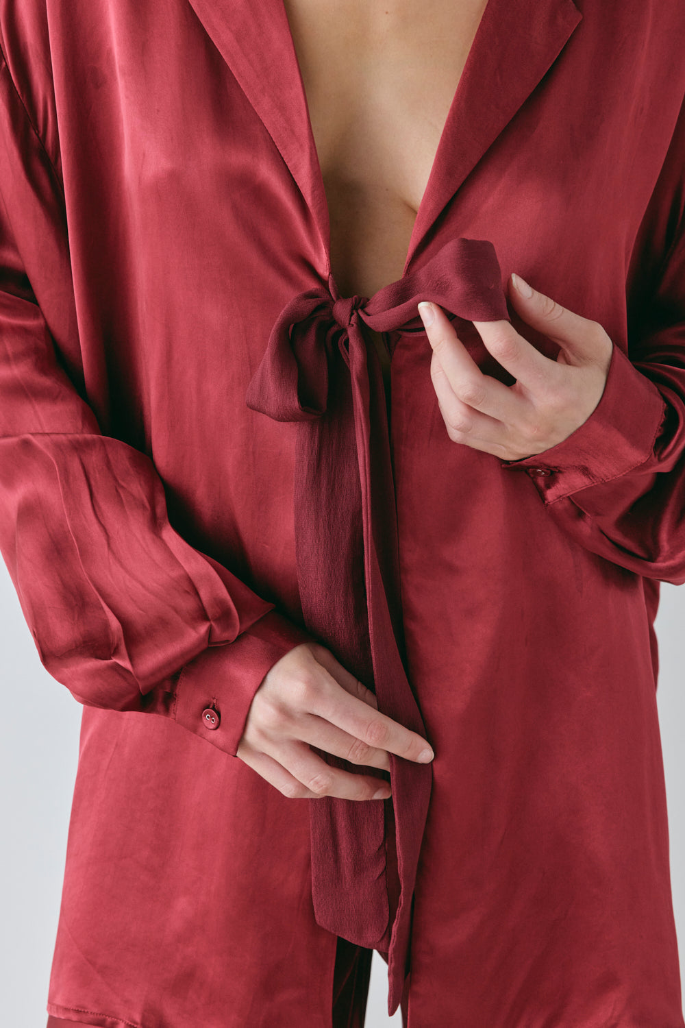 Rae Satin Top Wine
