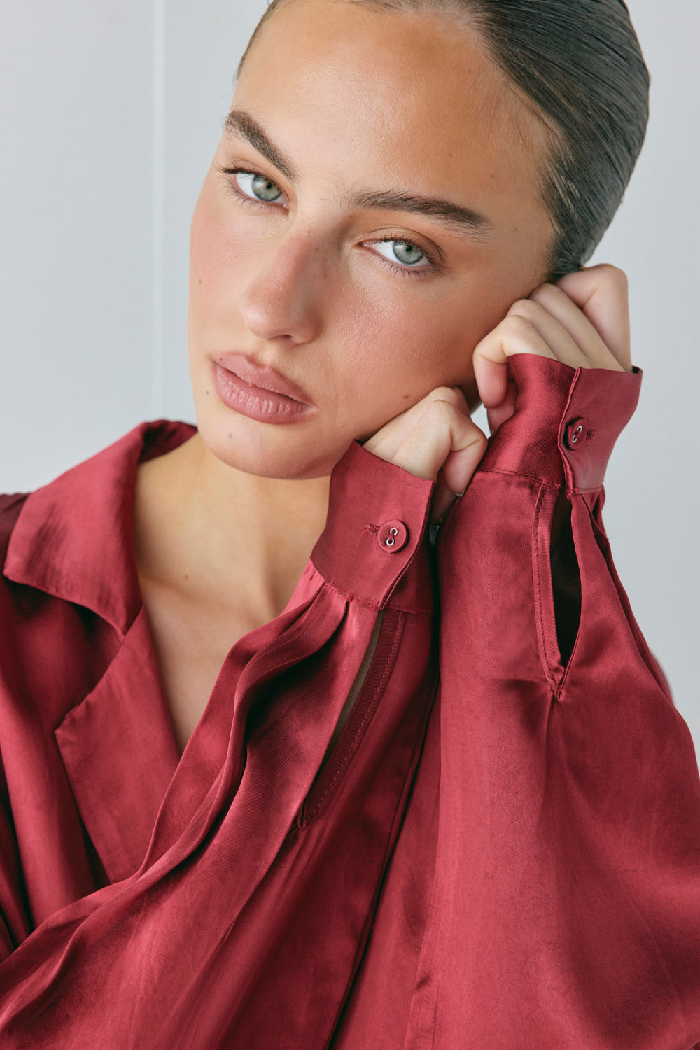 Rae Satin Top Wine