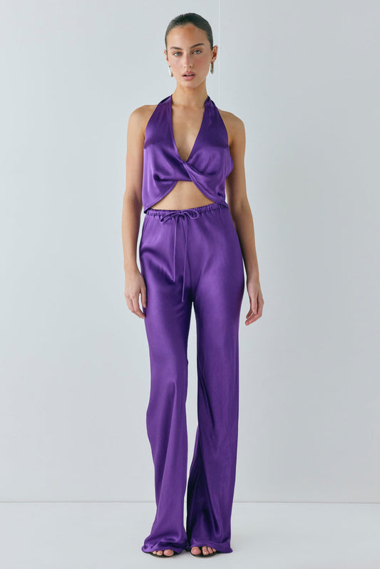 Rae Satin Pants Violet