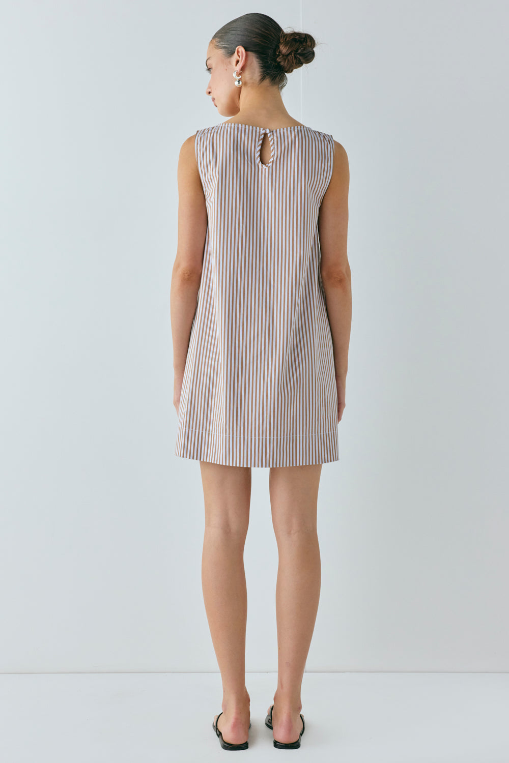 Aftersun Mini Dress Brown Stripe