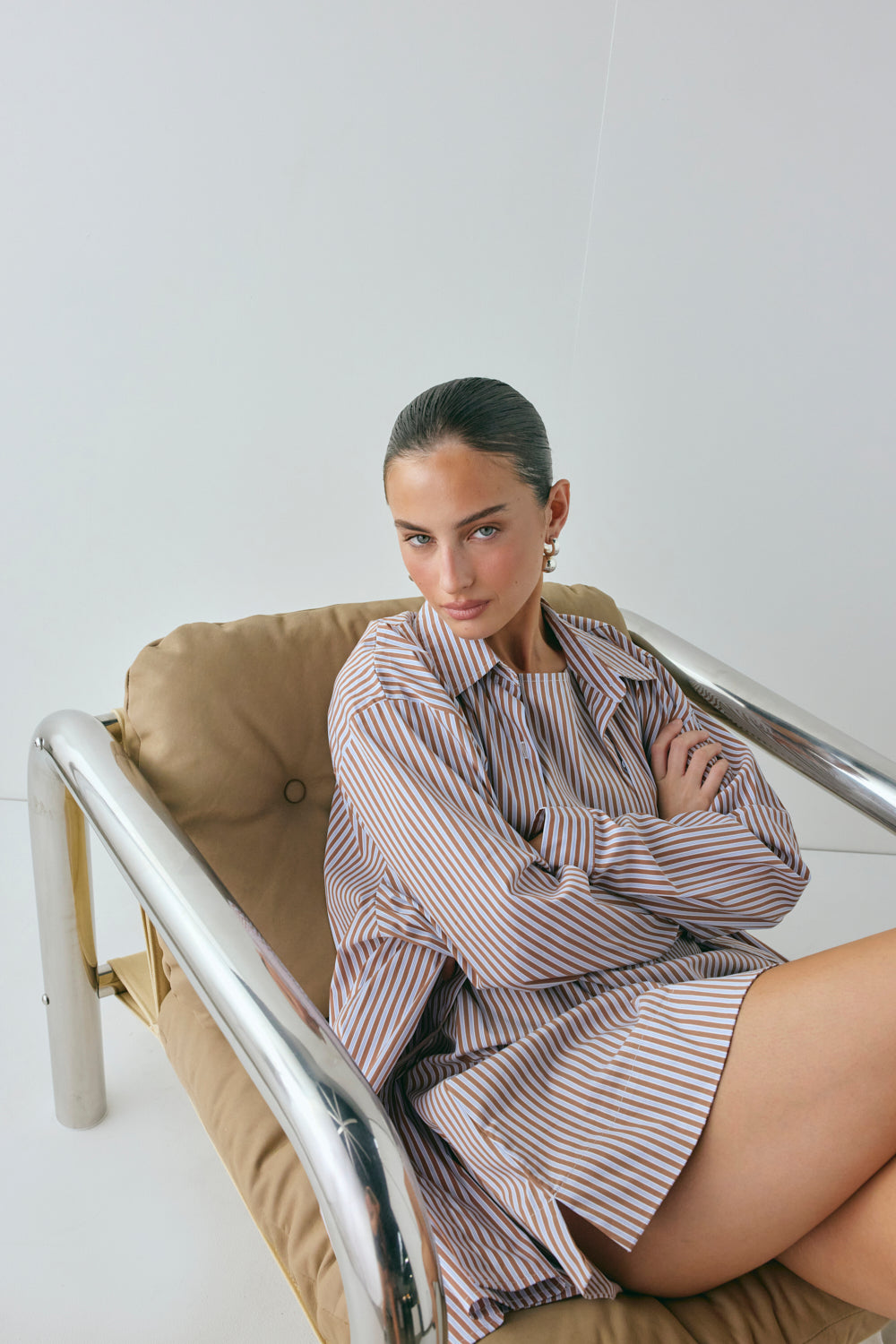 June Shirt Brown Stripe