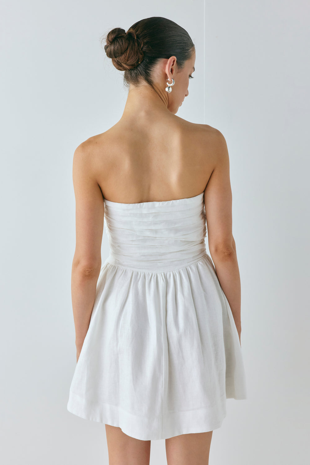 Saint Malo Linen Mini Dress White