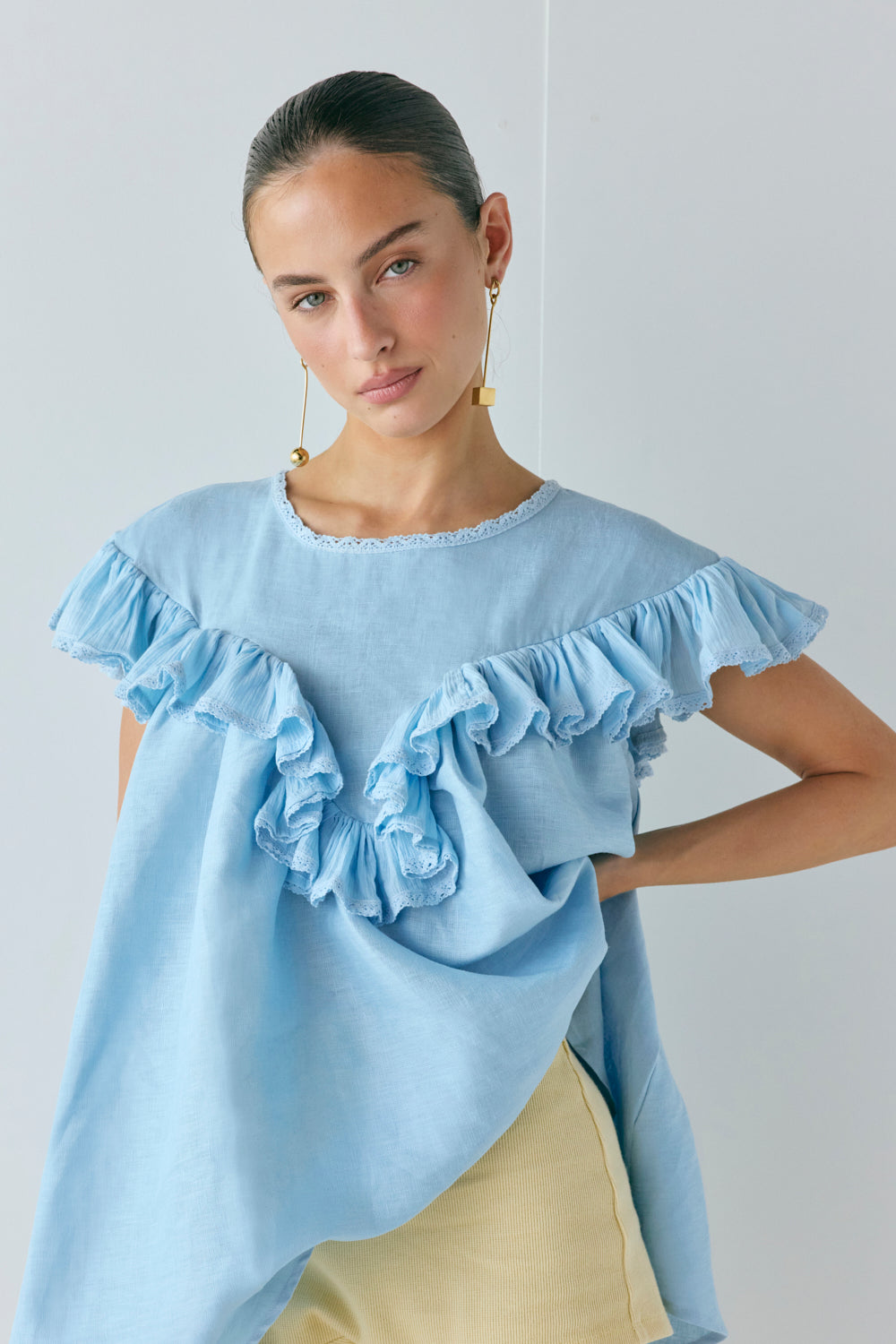 Viola Linen Tunic Sky