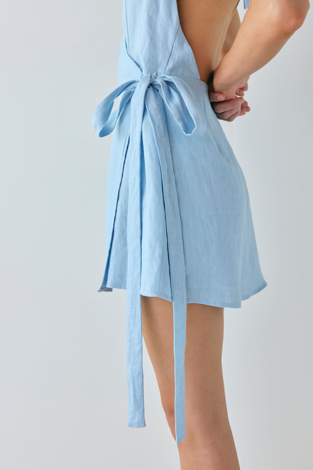 Lo Linen Mini Dress Sky