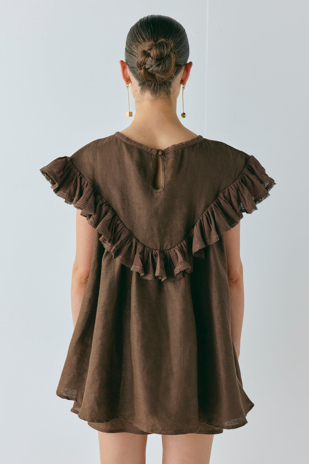 Viola Linen Tunic Chocolate