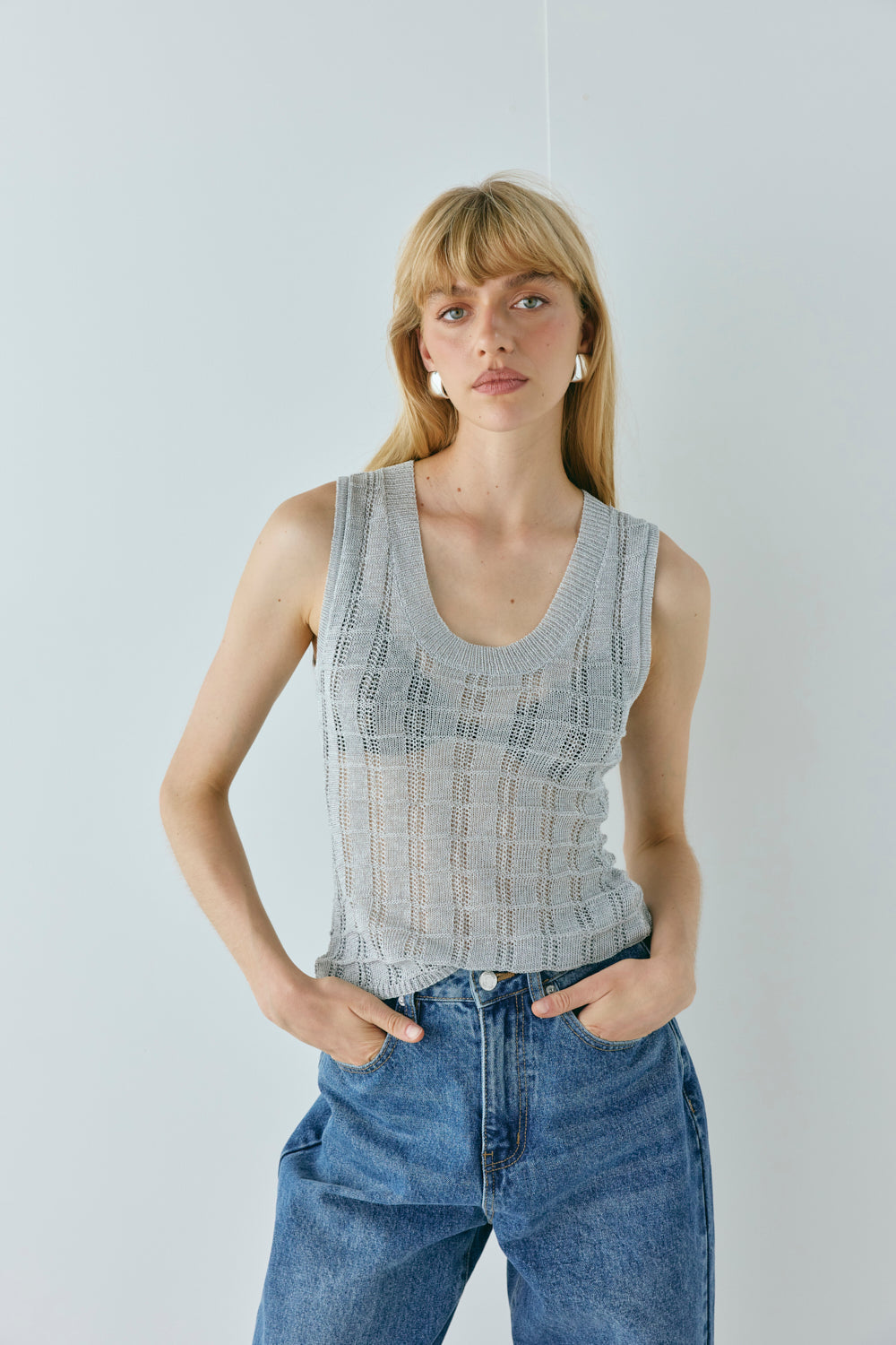 Mika Knit Top Silver