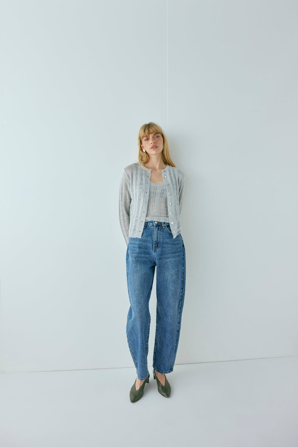 Harley Knit Cardigan Silver