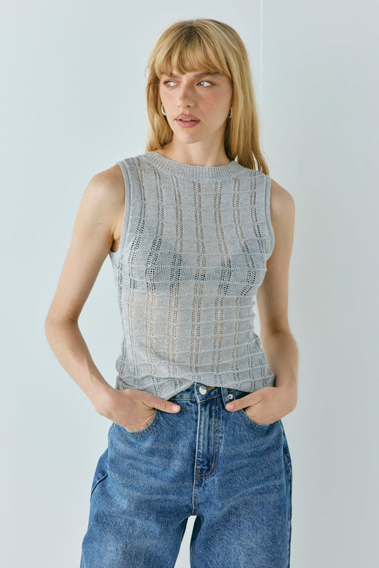 Mika Knit Top Silver