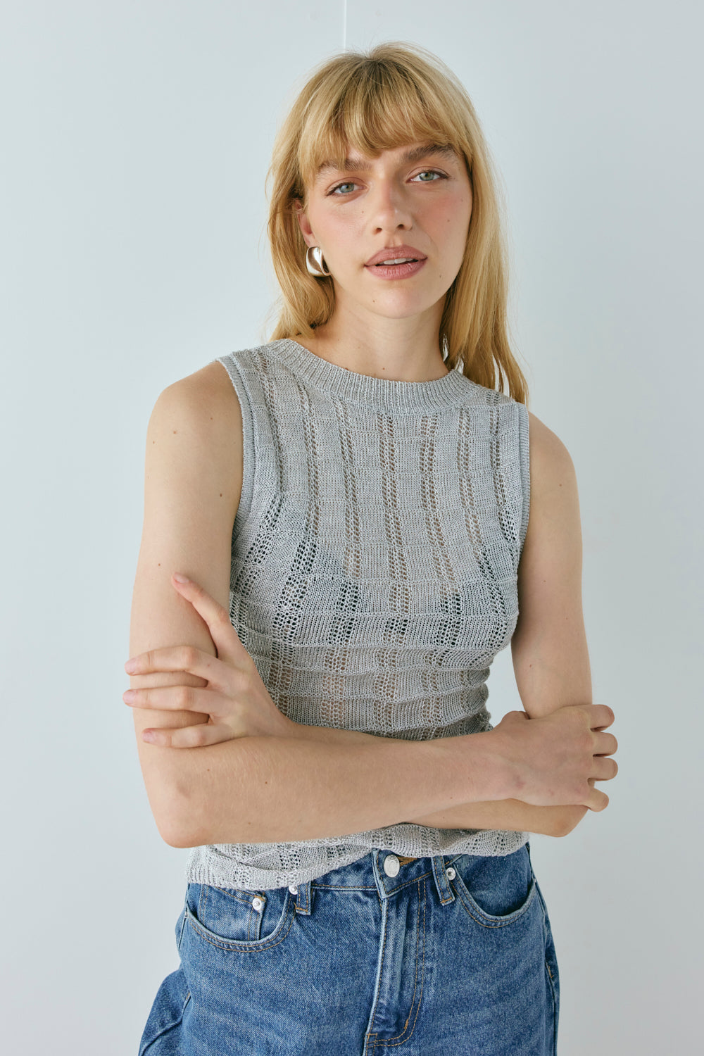 Mika Knit Top Silver
