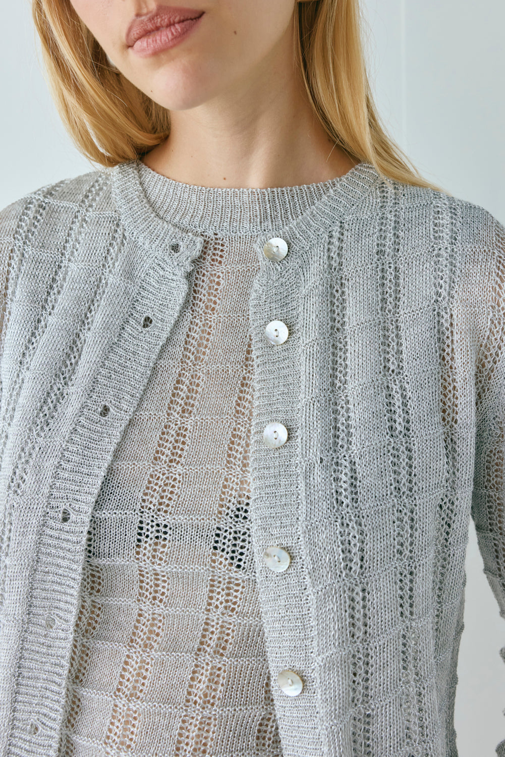 Harley Knit Cardigan Silver