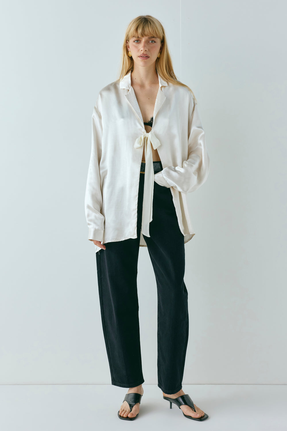 Rae Satin Top Cream