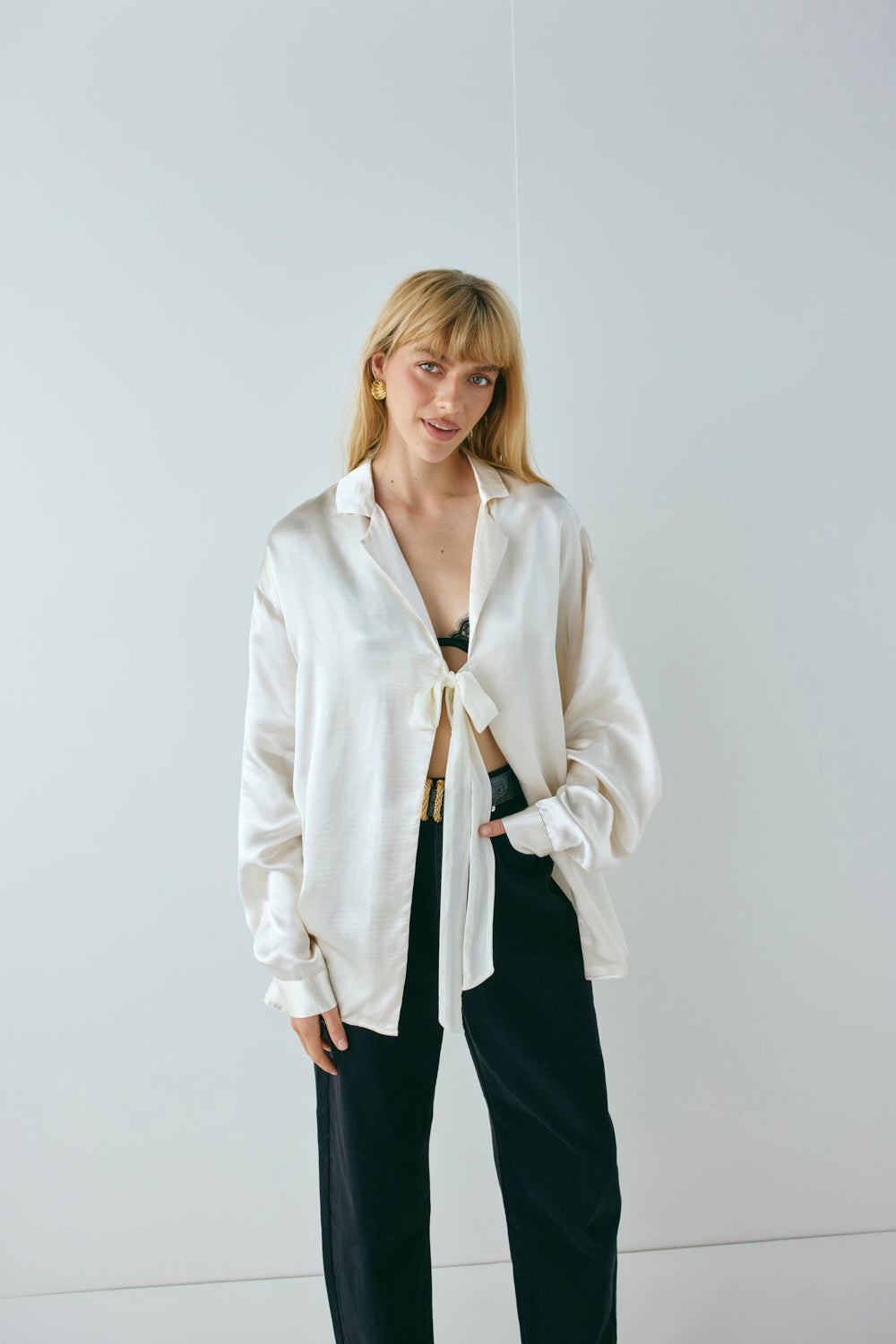 Rae Satin Top Cream