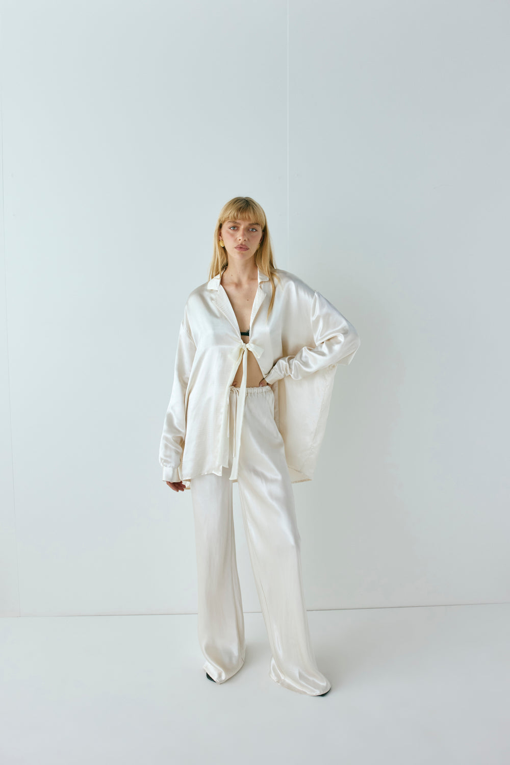 Rae Satin Pants Cream