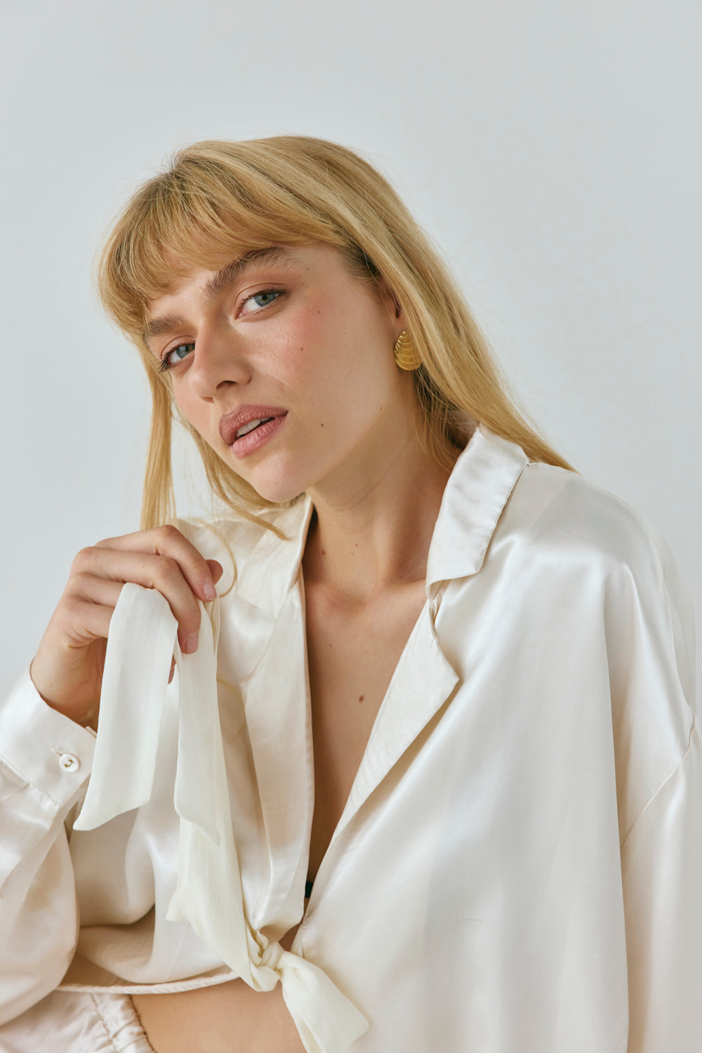 Rae Satin Top Cream