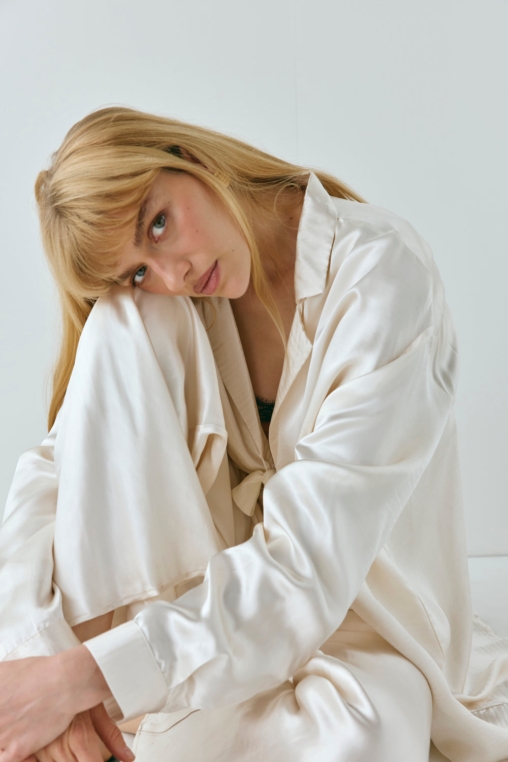 Rae Satin Pants Cream