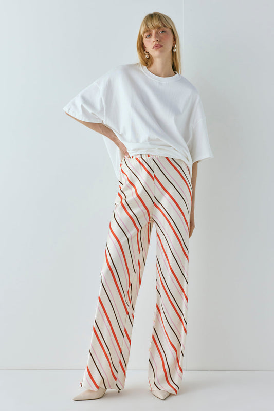 Remi Satin Pants Stripe