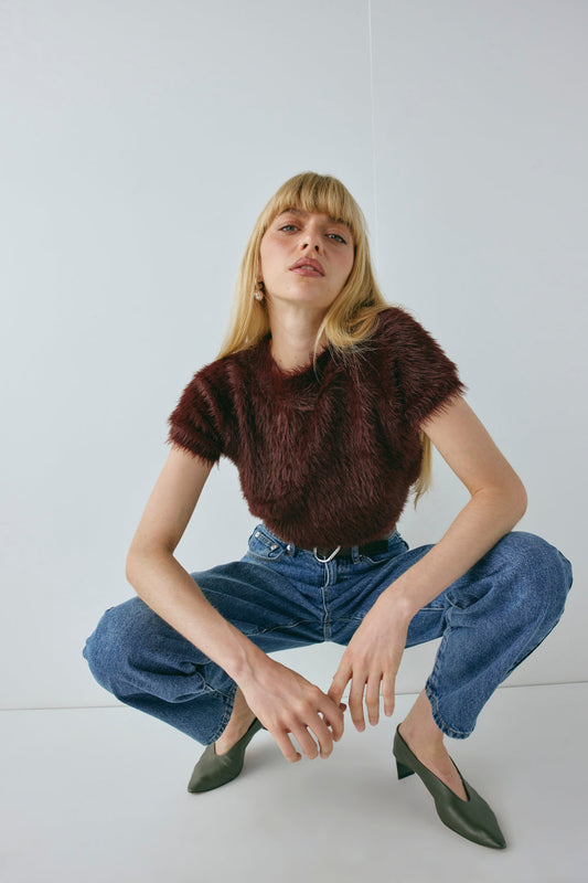 Nadine Knit Top Wine