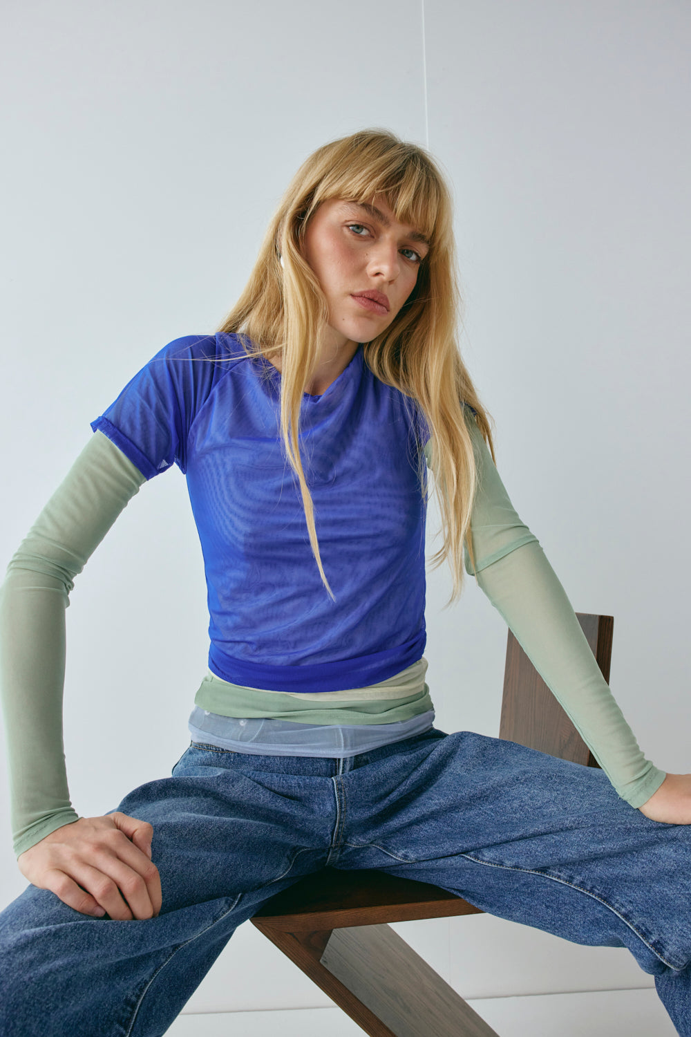 Fresca Mesh Tee Cobalt