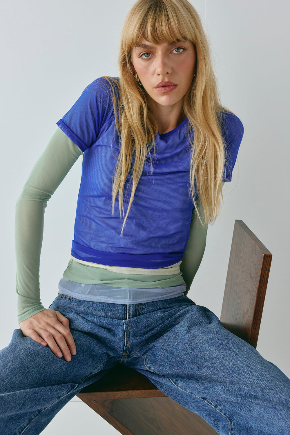 Fresca Mesh Tee Cobalt