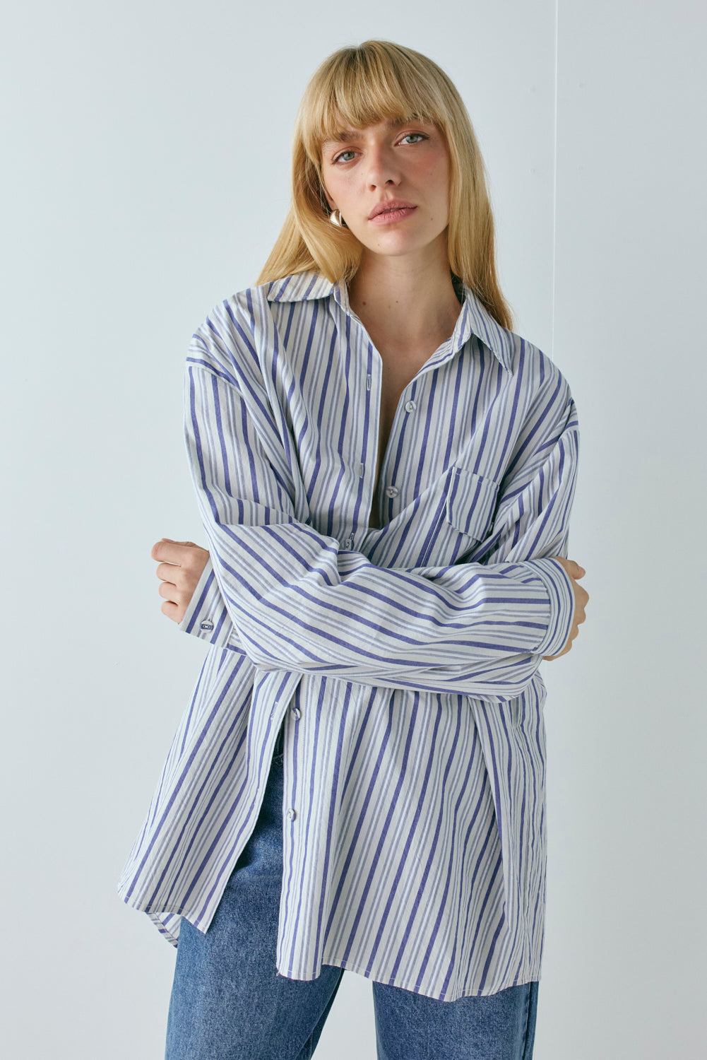 June Shirt Powder Stripe