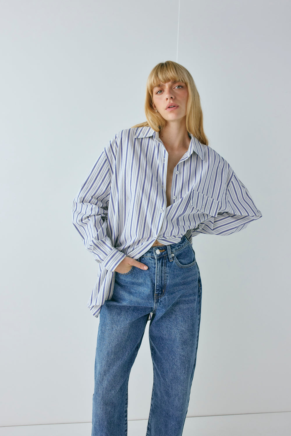 June Shirt Powder Stripe