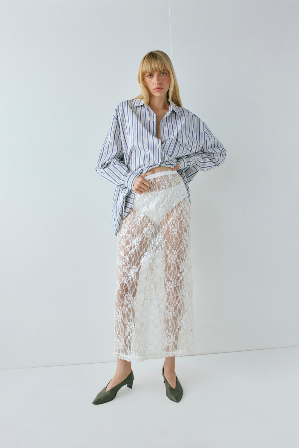 June Shirt Powder Stripe