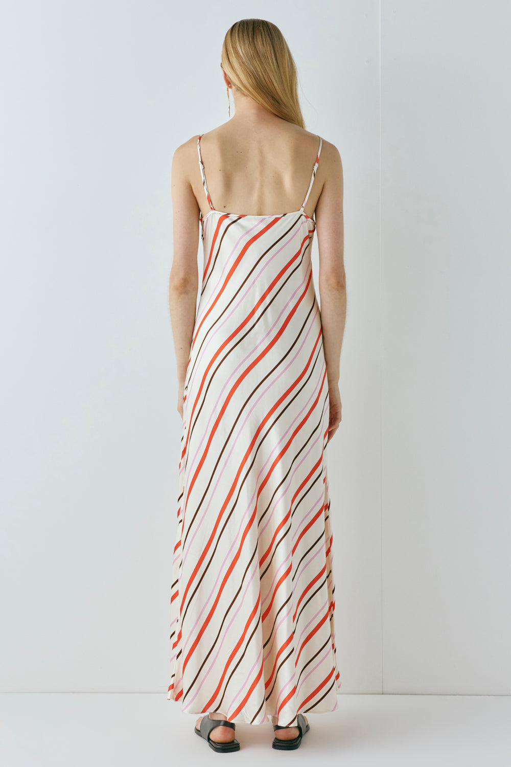 Ema Satin Maxi Dress Stripe