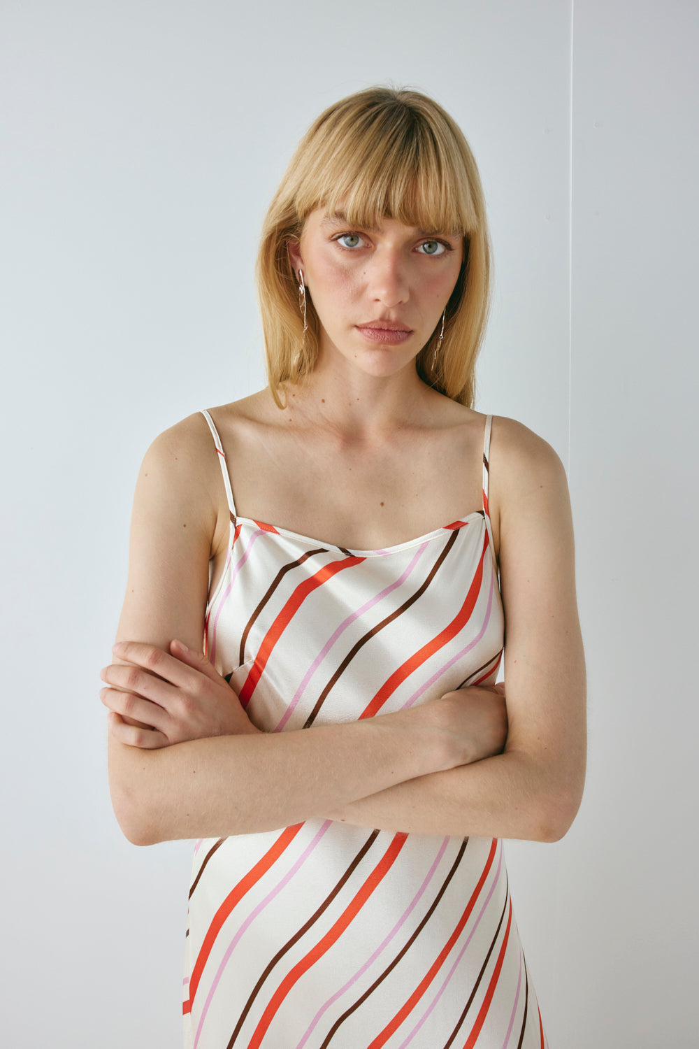 Ema Satin Maxi Dress Stripe