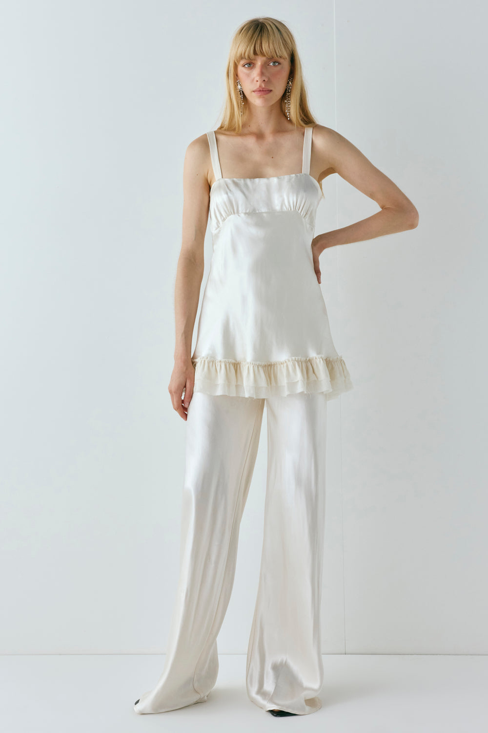 Rae Satin Pants Cream