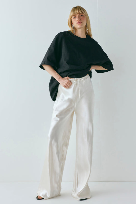 Rae Satin Pants Cream