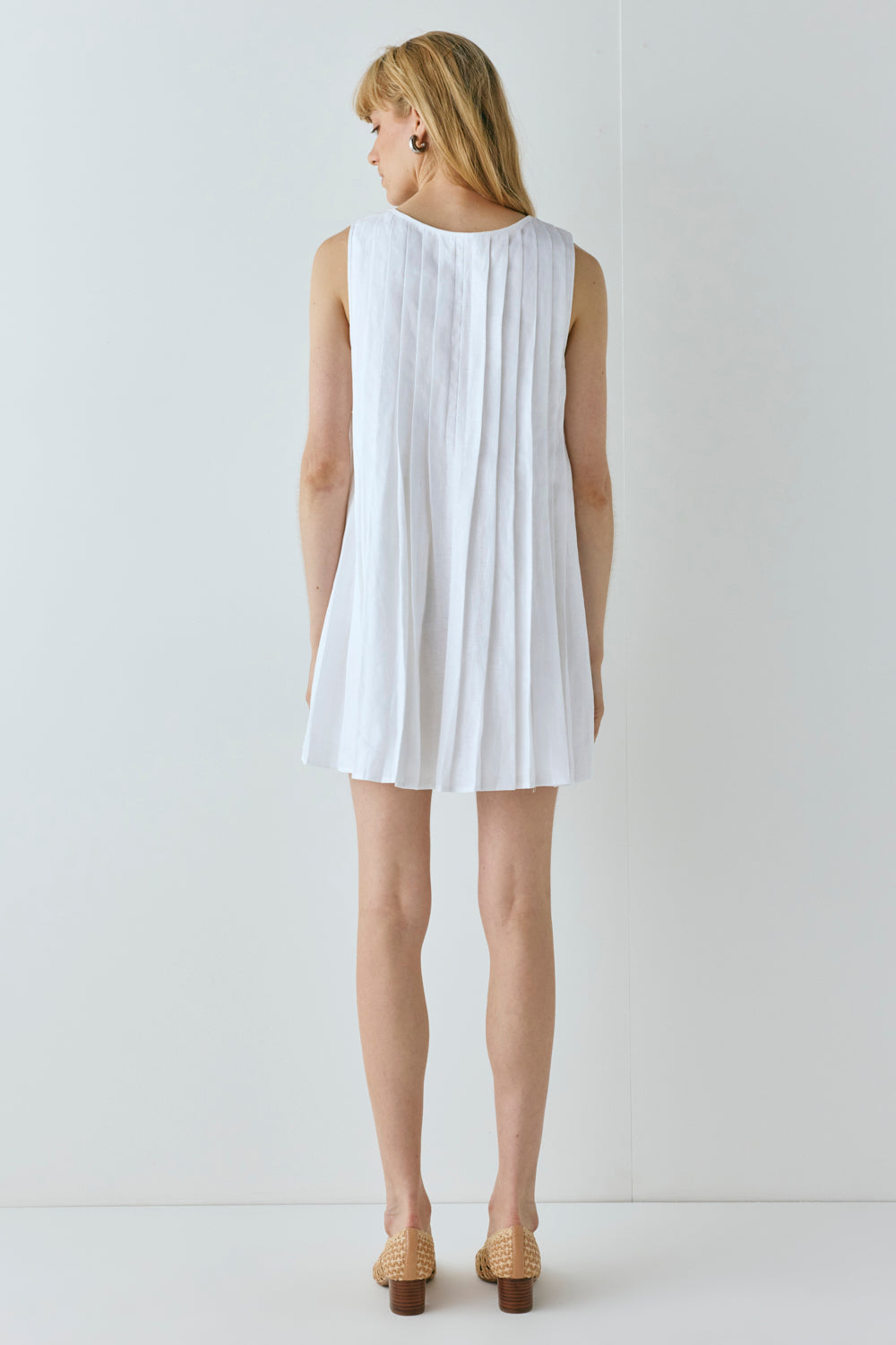Valeria Linen Mini Dress White