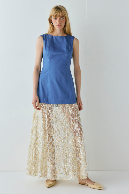 Robbie Sequin Maxi Dress Cobalt