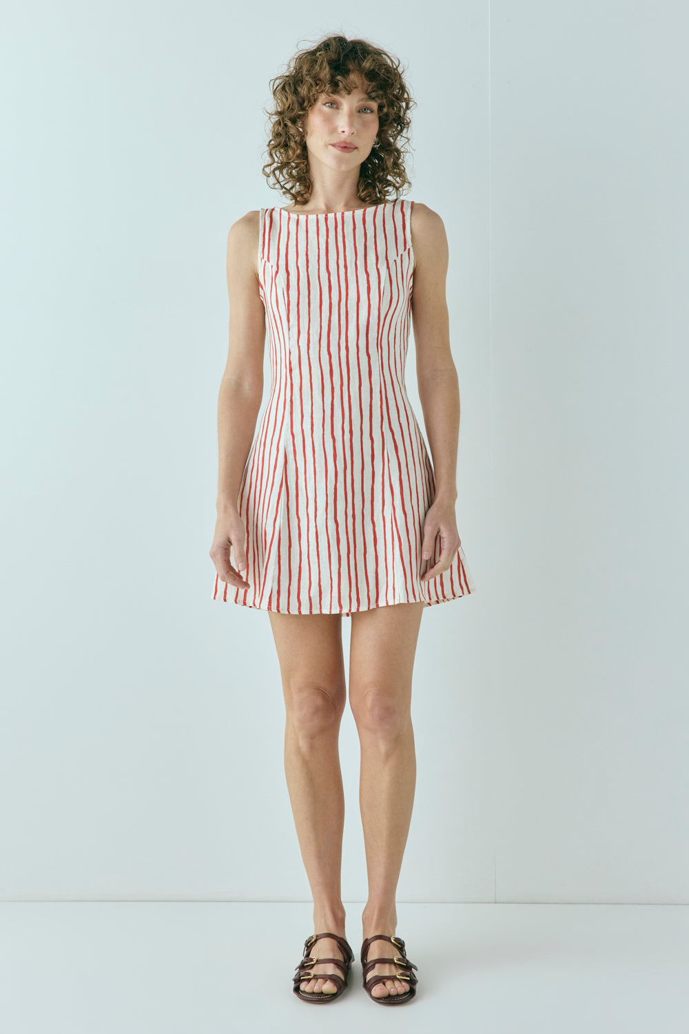 Chloe Linen Mini Dress Stripe