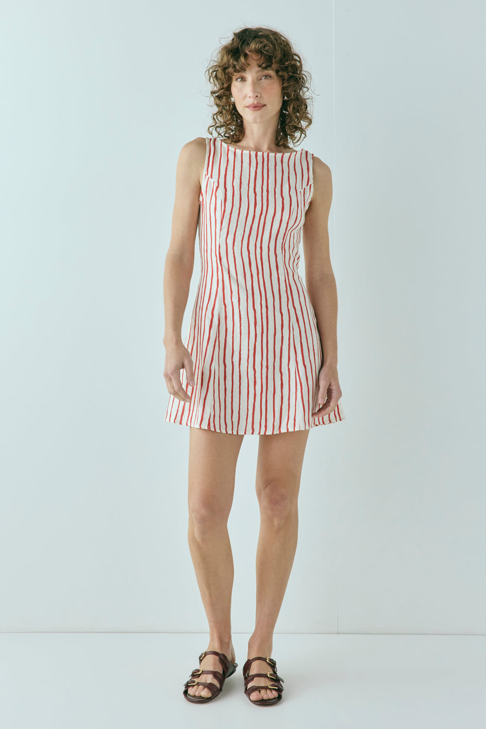Chloe Linen Mini Dress Stripe