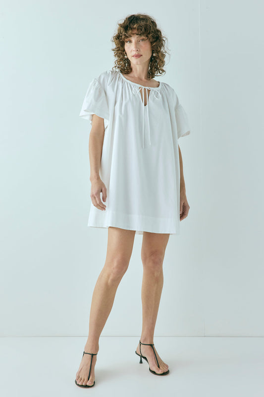 Quinn Smock Mini Dress White