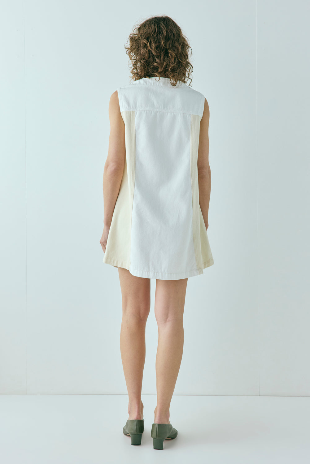 Aston Denim Mini Dress Cream