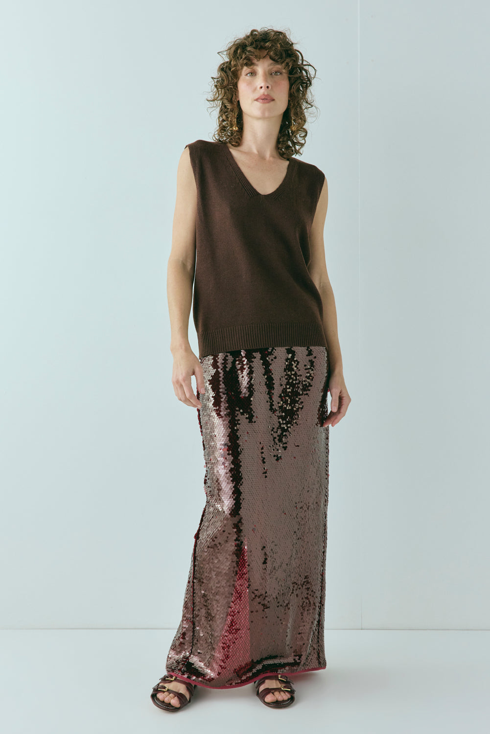 Hadley Knit Vest Chocolate