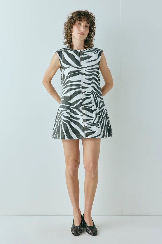 Lolita Denim Mini Dress Zebra